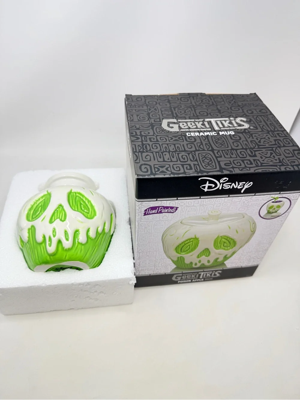 Disney Geeki Tikis White & Green Poison Apple Ceramic Mug with Lid